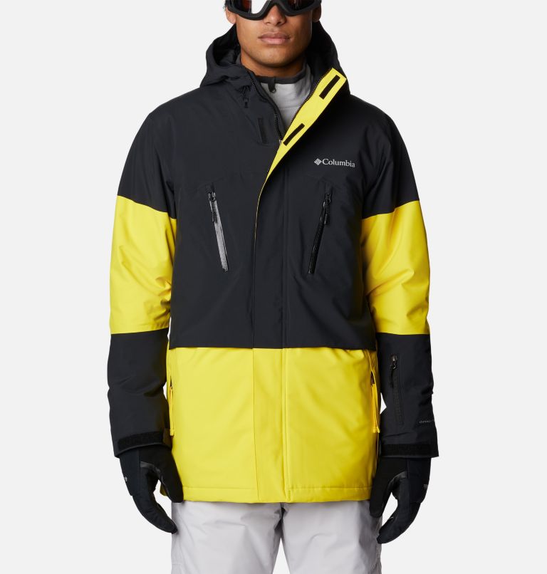 Men's Aerial Ascender Waterproof Ski Jacket, Color: Laser Lemon, Black, image 1