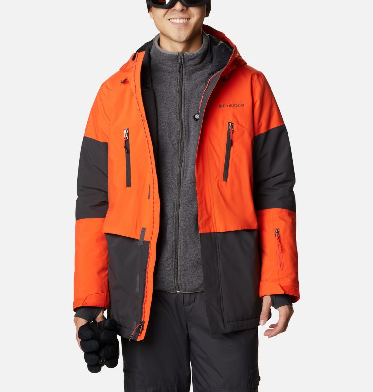 Men's Aerial Ascender Waterproof Ski Jacket, Color: Red Quartz, Shark, image 12