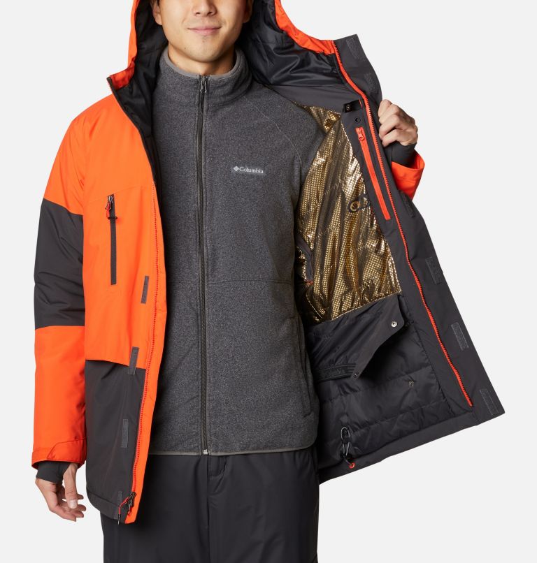 Men's Aerial Ascender Waterproof Ski Jacket, Color: Red Quartz, Shark, image 5