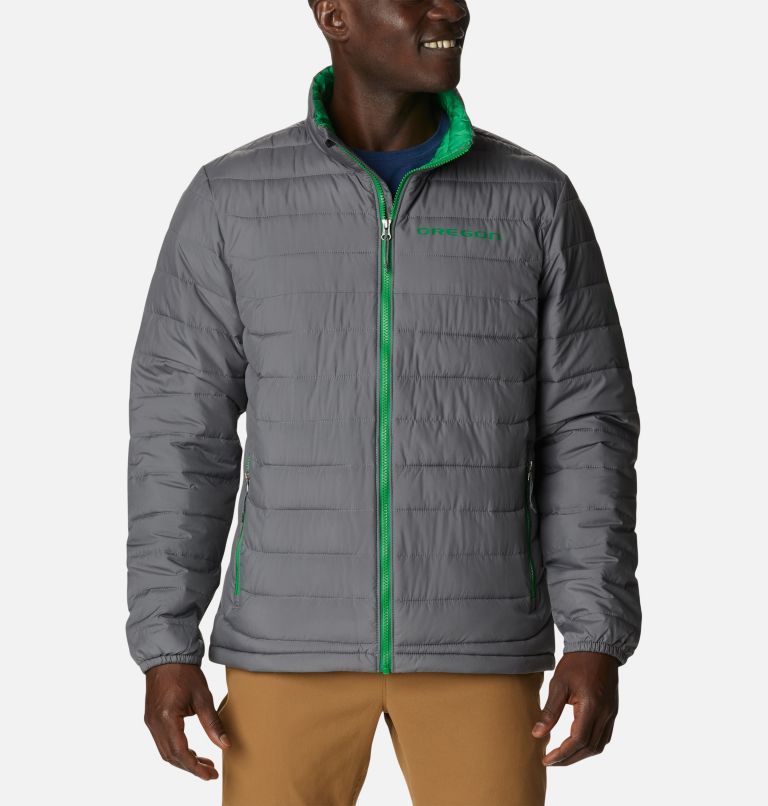 Men's Collegiate Powder Lite Jacket - Oregon, Color: UO - City Grey, image 1