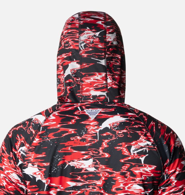 Men's Collegiate PFG Super Terminal Tackle Hoodie - Georgia, Color: UGA - Black Rippled Print, image 5