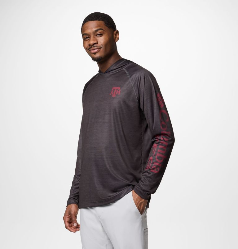 Men's Collegiate PFG Super Terminal Tackle Hoodie - Texas A&M, Color: TAM - Shark Heather, image 4