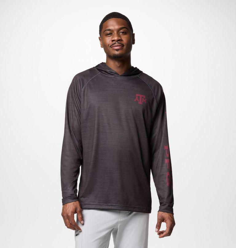 Men's Collegiate PFG Super Terminal Tackle Hoodie - Texas A&M, Color: TAM - Shark Heather, image 1