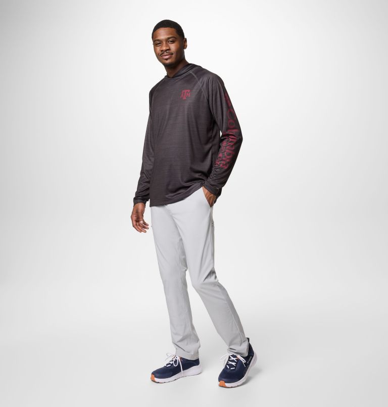 Men's Collegiate PFG Super Terminal Tackle Hoodie - Texas A&M, Color: TAM - Shark Heather, image 2
