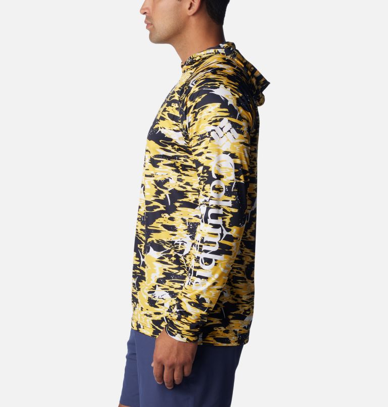 Men's Collegiate PFG Super Terminal Tackle Hoodie - Michigan, Color: UM - Collegiate Navy Rippled Print, image 3
