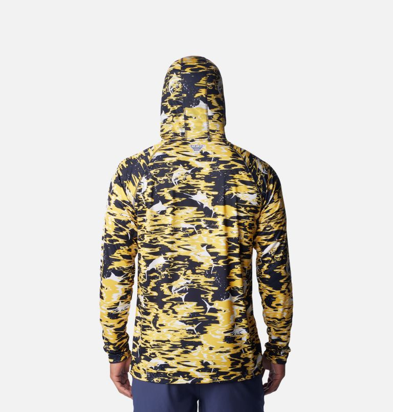 Men's Collegiate PFG Super Terminal Tackle Hoodie - Michigan, Color: UM - Collegiate Navy Rippled Print, image 2