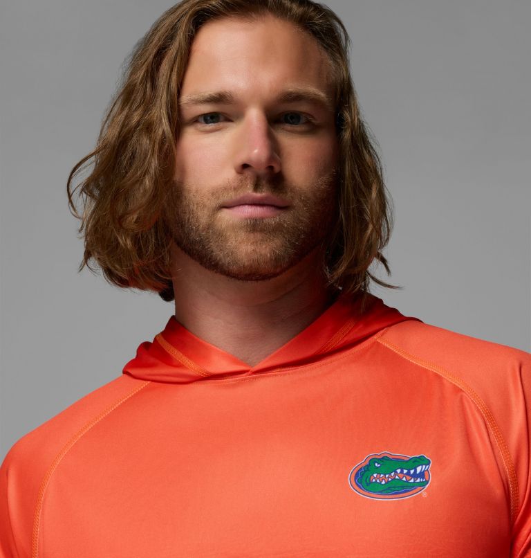 Men's Collegiate PFG Super Terminal Tackle Hoodie - Florida, Color: FLA - Azul, Spark Orange, image 5