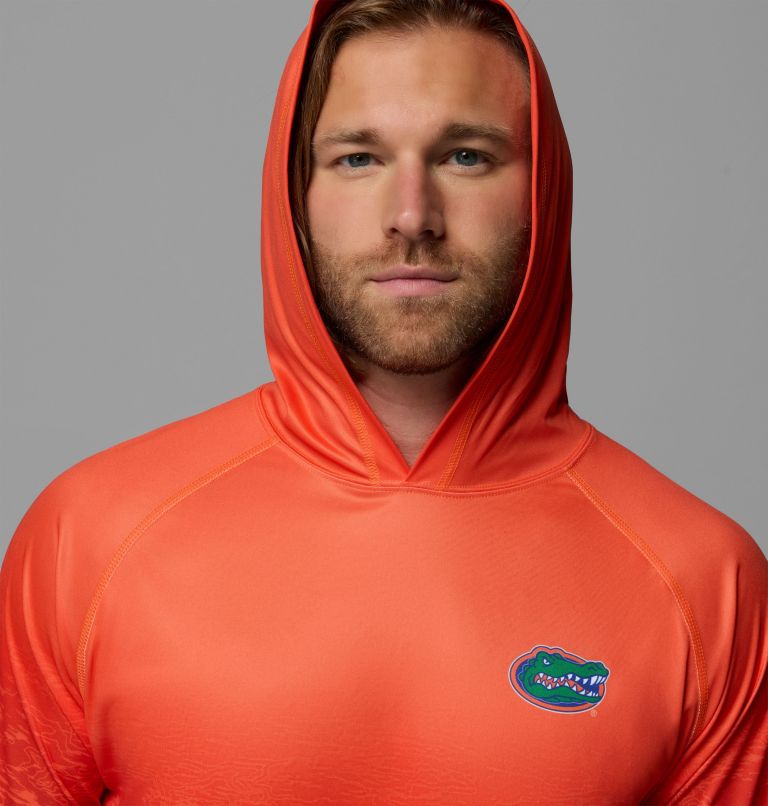 Men's Collegiate PFG Super Terminal Tackle Hoodie - Florida, Color: FLA - Azul, Spark Orange, image 6