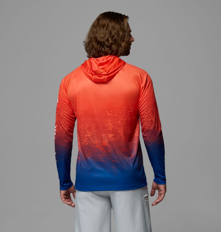 Men's Collegiate PFG Super Terminal Tackle Hoodie - Florida, Color: FLA - Azul, Spark Orange, image 3