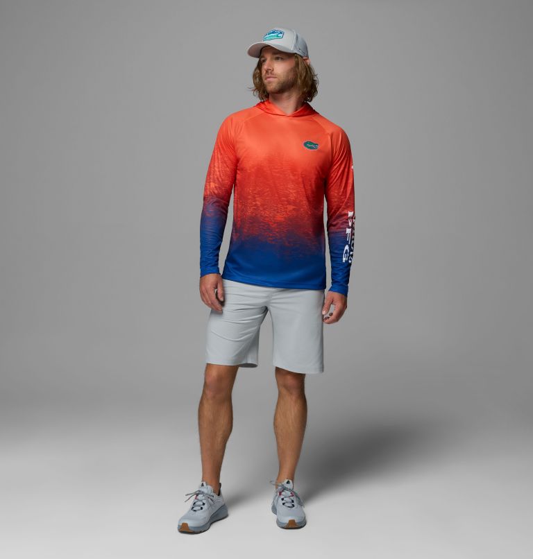 Men's Collegiate PFG Super Terminal Tackle Hoodie - Florida, Color: FLA - Azul, Spark Orange, image 2