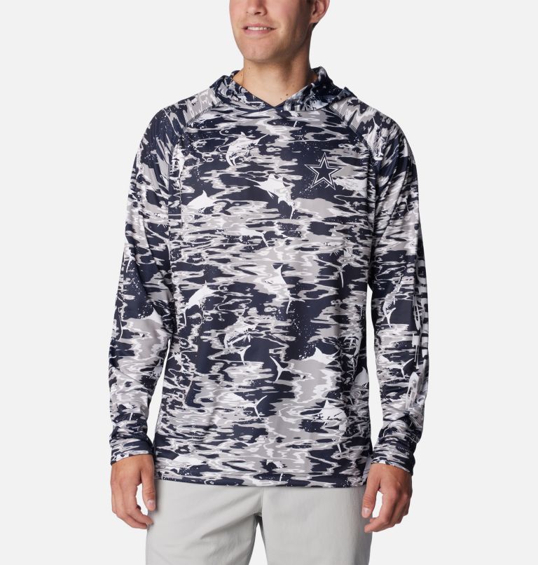 Men's Columbia Navy Dallas Cowboys Terminal Tackle Omni-Shade Raglan Long Sleeve T-Shirt Size: Medium