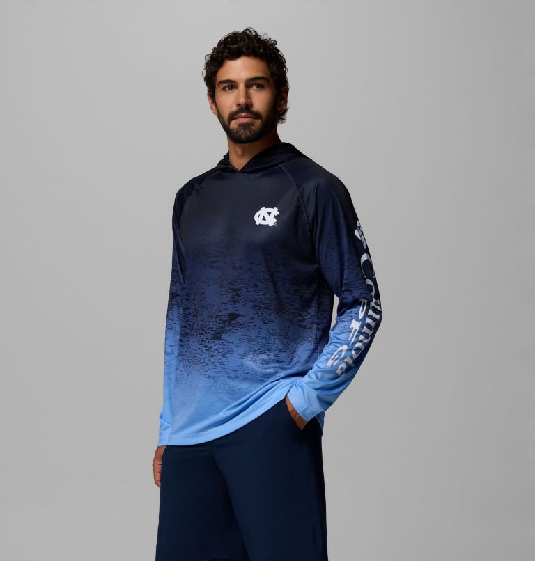 Men's Collegiate PFG Super Terminal Tackle Hoodie - North Carolina, Color: Collegiate Navy, White Cap, image 4