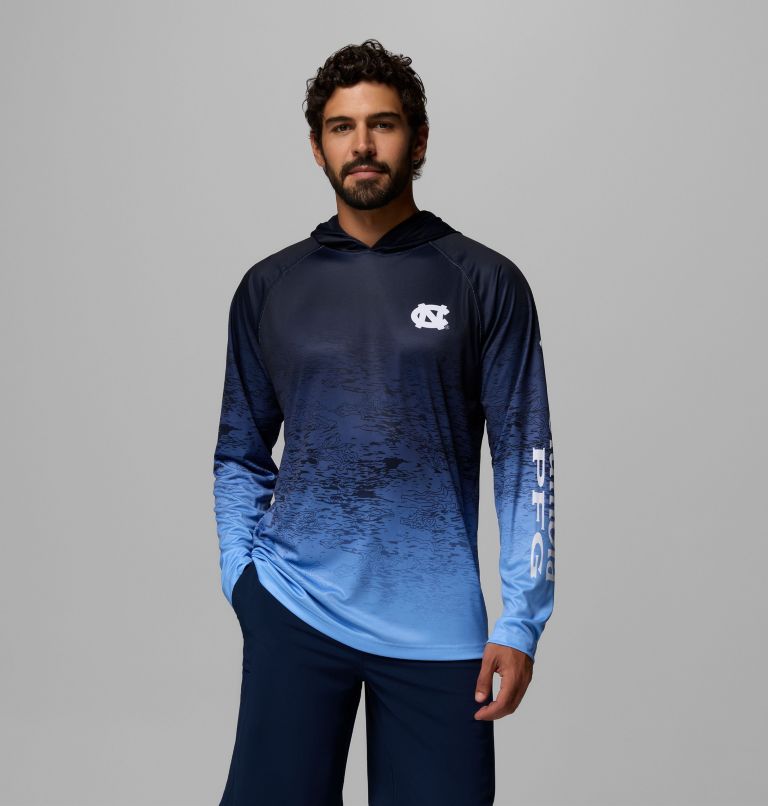 Men's Collegiate PFG Super Terminal Tackle Hoodie - North Carolina, Color: Collegiate Navy, White Cap, image 1