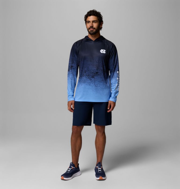 Men's Collegiate PFG Super Terminal Tackle Hoodie - North Carolina, Color: Collegiate Navy, White Cap, image 2