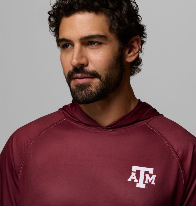 Men's Collegiate PFG Super Terminal Tackle Hoodie - Texas A&M, Color: TAM - Deep Maroon, City Grey, image 5