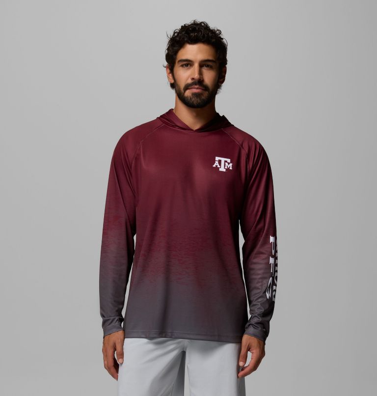 Men's Collegiate PFG Super Terminal Tackle Hoodie - Texas A&M, Color: TAM - Deep Maroon, City Grey, image 1