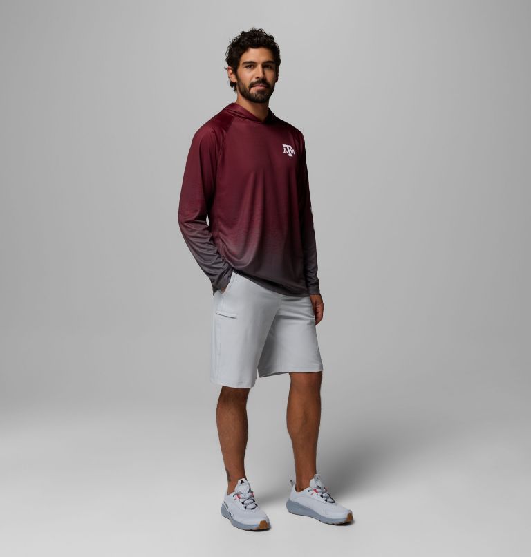 Men's Collegiate PFG Super Terminal Tackle Hoodie - Texas A&M, Color: TAM - Deep Maroon, City Grey, image 2
