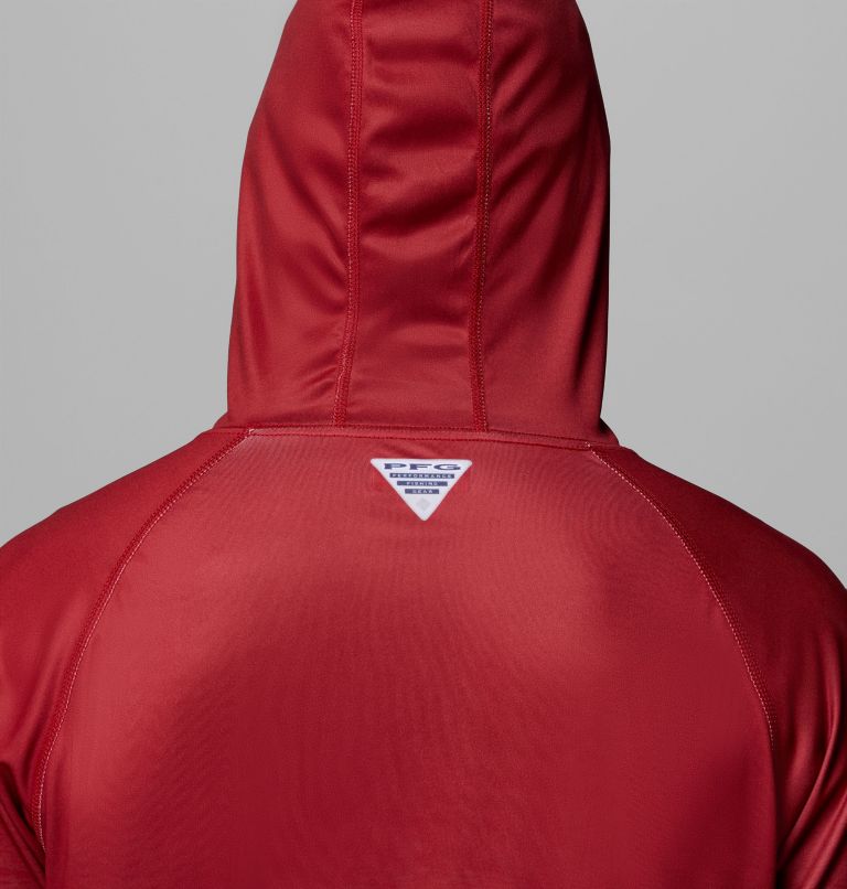 Men's Collegiate PFG Super Terminal Tackle Hoodie - Arkansas, Color: ARK - Red Velvet, Columbia Grey, image 6