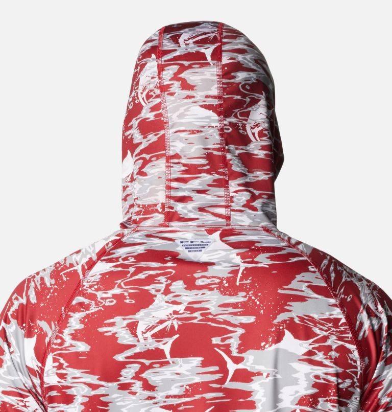 Men's Collegiate PFG Super Terminal Tackle Hoodie - Alabama, Color: ALA - Red Velvet Rippled Print, image 5