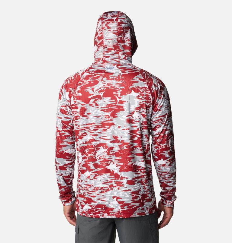 Men's Collegiate PFG Super Terminal Tackle Hoodie - Alabama, Color: ALA - Red Velvet Rippled Print, image 2