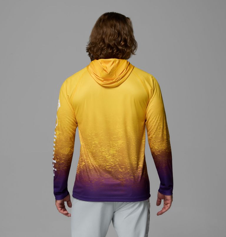 Men's Collegiate PFG Super Terminal Tackle Hoodie - Louisiana, Color: LSU - Yellow, Vivid Purple, image 3