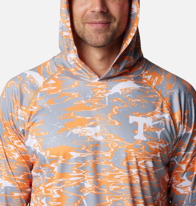 Men's Collegiate PFG Super Terminal Tackle Hoodie - Tennessee, Color: UT - Solarize Rippled Print, image 4