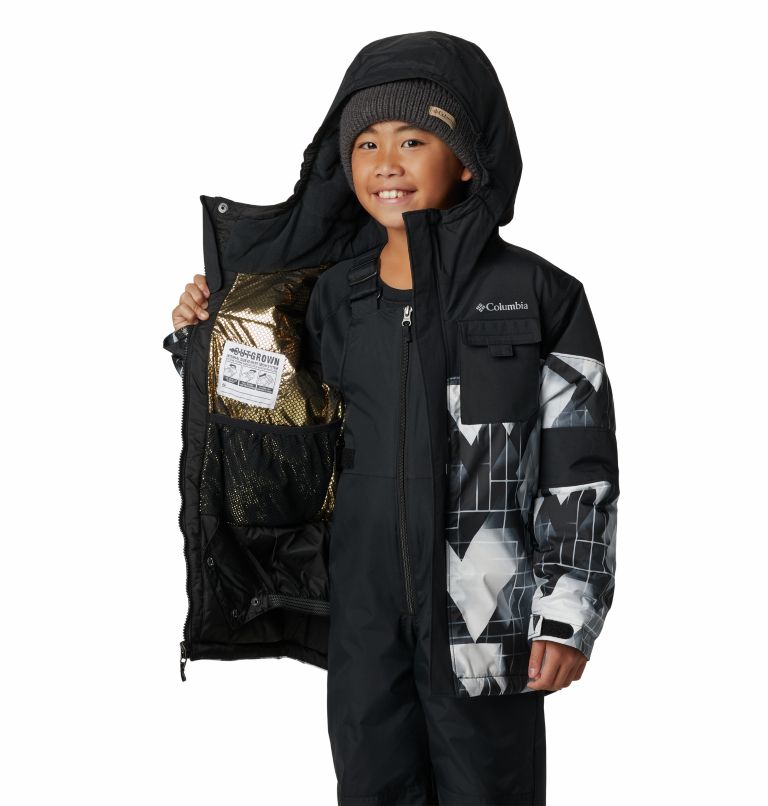 Boy's Mighty Mogul II Waterproof Ski Jacket, Color: Black Geo Mt, Black, image 5