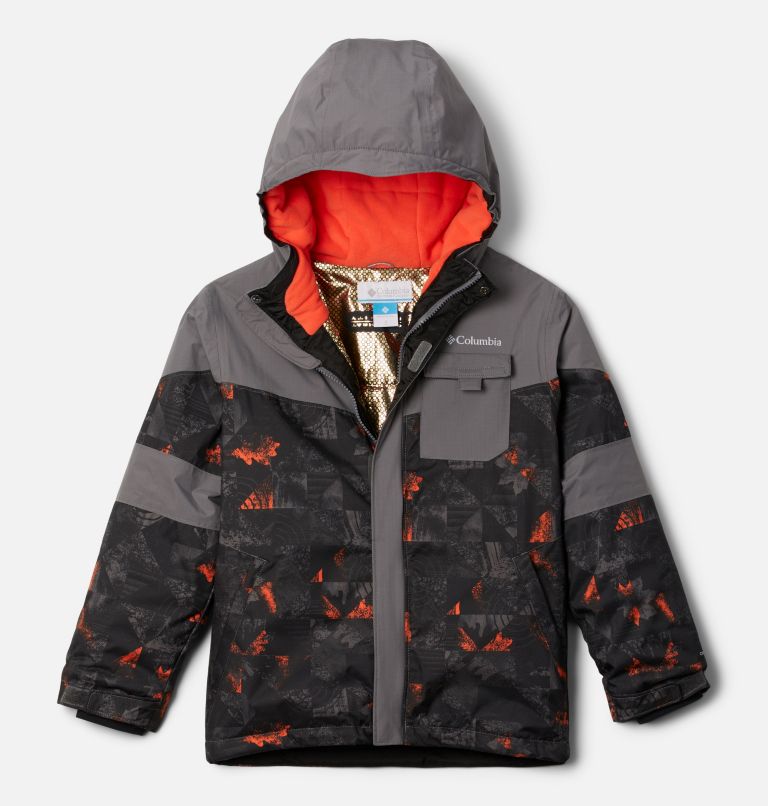 Boys' Mighty Mogul II Insulated Jacket, Color: Shark Kaleidoscope, City Grey, image 1