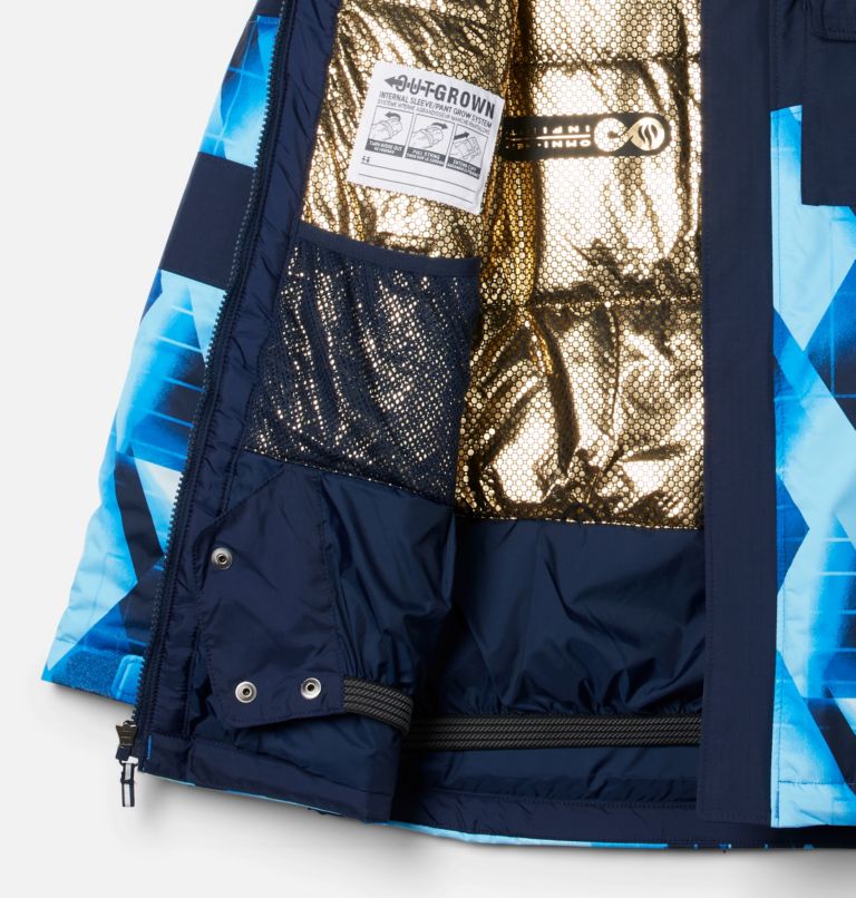 Boys' Mighty Mogul II Omni-Heat Infinity Insulated Jacket, Color: Bright Indigo Geo Mt, Collegiate Navy