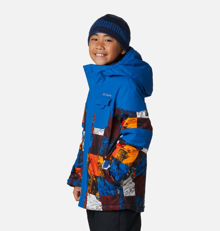 Boy's Mighty Mogul II Waterproof Ski Jacket, Color: Bright Indigo Smorgas Berg, Brt Indigo, image 3
