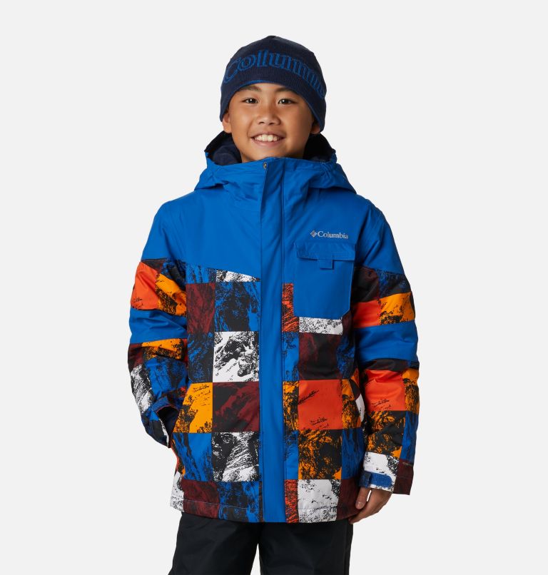Boy's Mighty Mogul II Waterproof Ski Jacket, Color: Bright Indigo Smorgas Berg, Brt Indigo, image 1