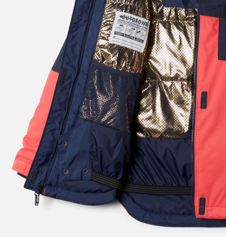 Thumbnail: Girl's Mighty Mogul II Waterproof Ski Jacket, Color: Neon Sunrise, Nocturnal, image 3