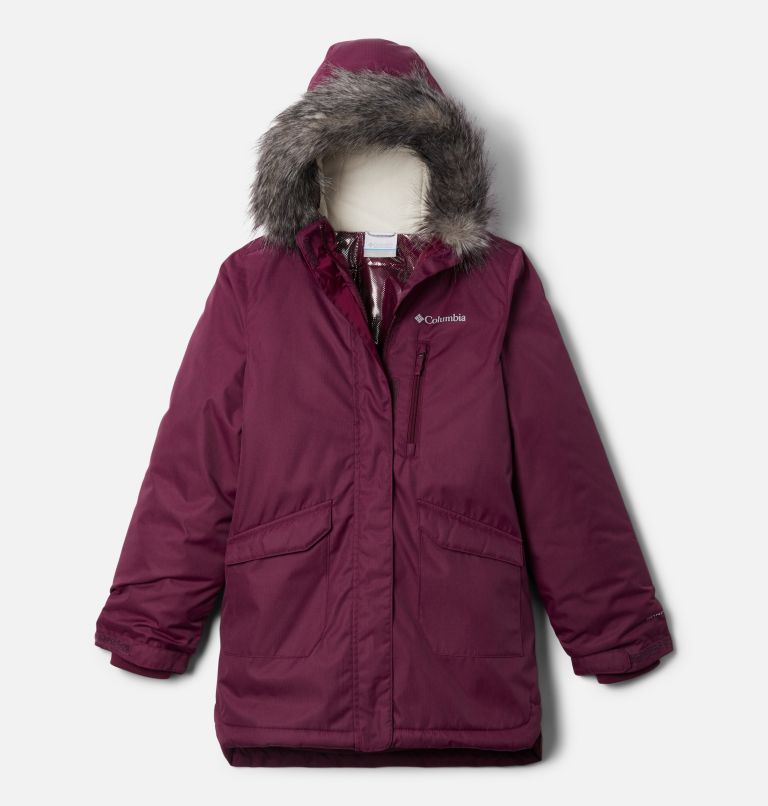 Girls' Suttle Mountain Long Insulated Jacket, Color: Marionberry, image 1