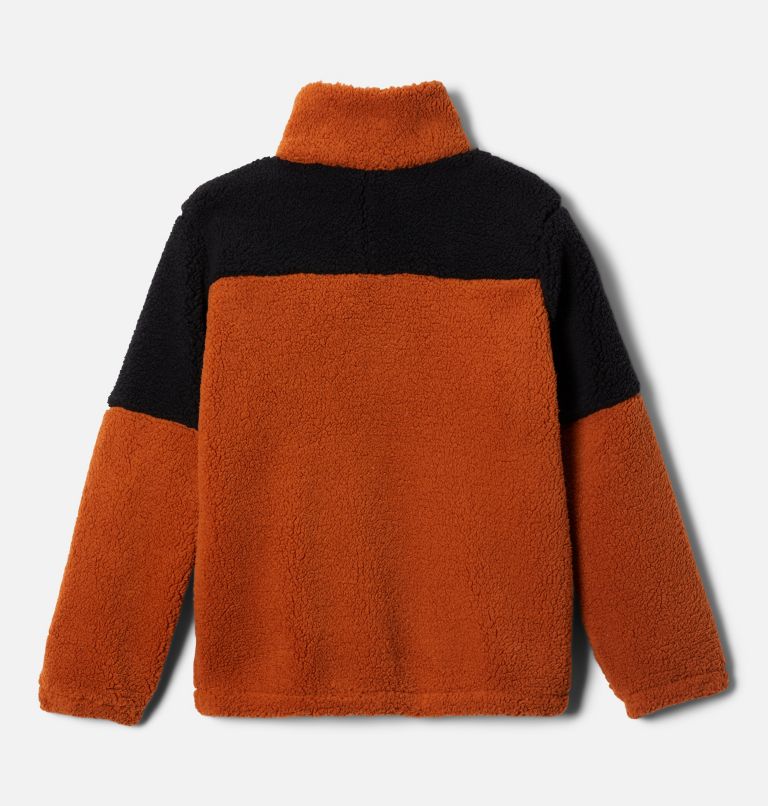 Boys' Rugged Ridge III Half Zip Sherpa Pullover, Color: Warm Copper, Black, image 2