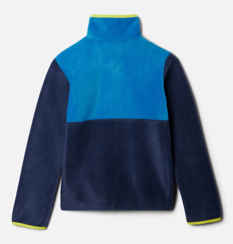 Youth Back Bowl Fleece Jacket, Color: Collegiate Navy, Bright Indigo, image 2