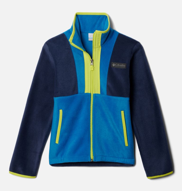 Thumbnail: Kids' Back Bowl Full Zip Fleece Jacket, Color: Collegiate Navy, Bright Indigo, image 1