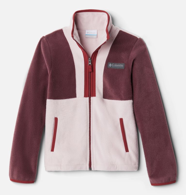 Kids' Back Bowl Full Zip Fleece Jacket, Color: Malbec, Mineral Pink