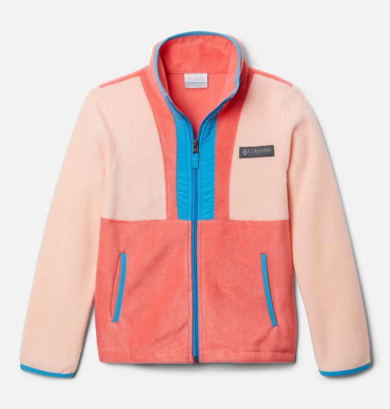 Thumbnail: Youth Back Bowl Fleece Jacket, Color: Peach Blossom, Blush Pink, Blue Chill, image 1