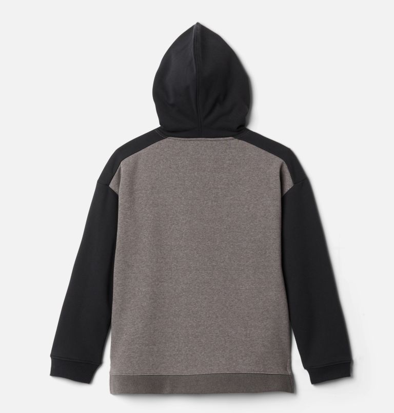 Thumbnail: Girls' Columbia Park Long Hoodie, Color: Charcoal Heather, Black, image 2