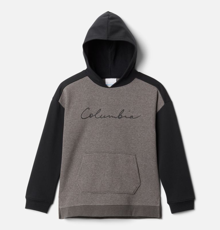Girls' Columbia Park Long Hoodie, Color: Charcoal Heather, Black, image 1