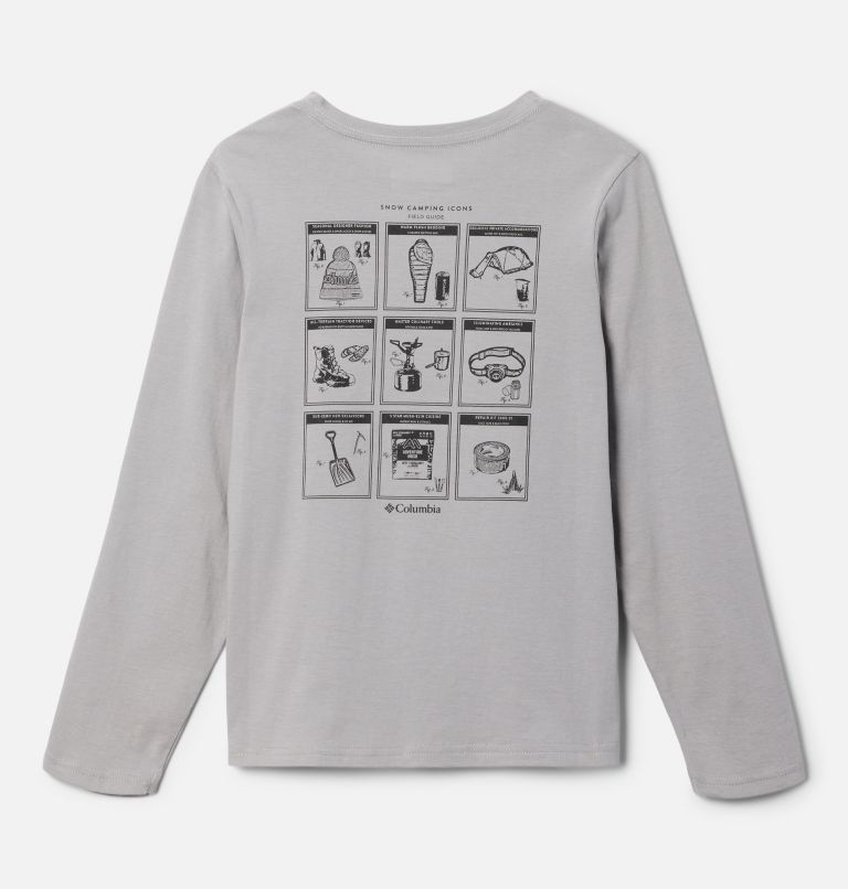 Boys' Dobson Pass Long Sleeve Graphic T-Shirt, Color: Columbia Grey, Outdoor Fun Icons, image 2