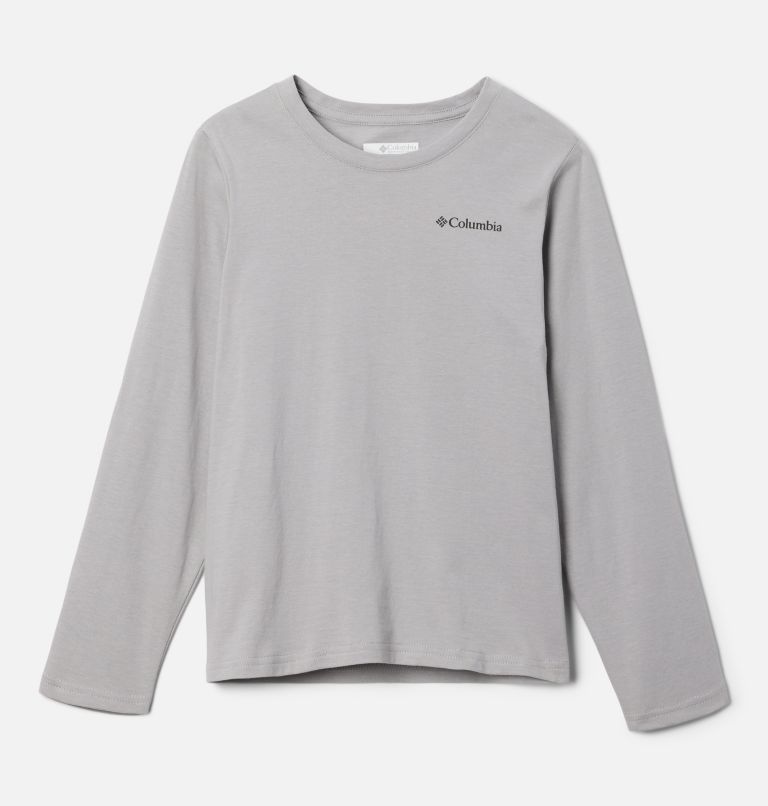 Boys' Dobson Pass Long Sleeve Graphic T-Shirt, Color: Columbia Grey, Outdoor Fun Icons, image 1