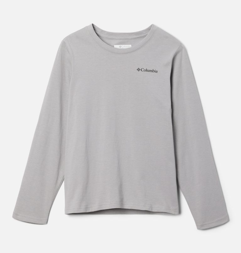 Thumbnail: Boys' Dobson Pass Long Sleeve Graphic T-Shirt, Color: Columbia Grey, Outdoor Fun Icons, image 1