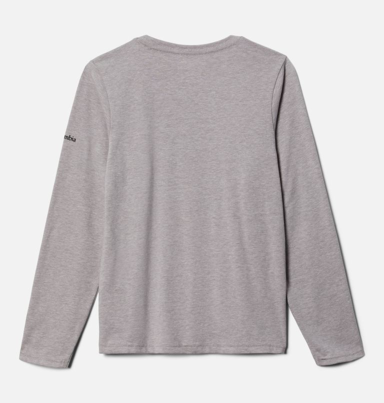 Boys' Dobson Pass Long Sleeve Graphic T-Shirt, Color: Columbia Grey Heather, Bearly Hidden, image 2