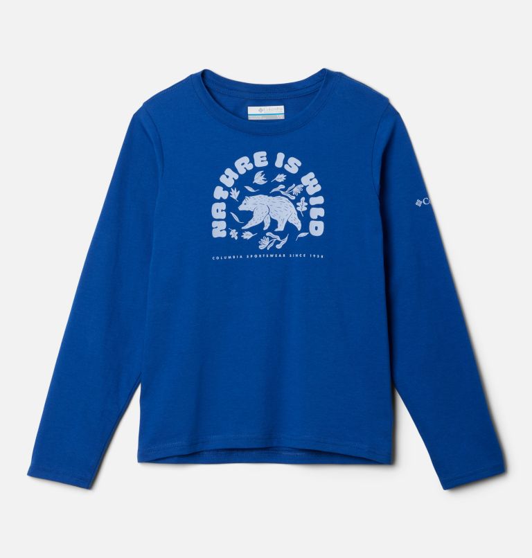 Boys' Dobson Pass Long Sleeve Graphic T-Shirt, Color: Mountain Blue, Fun Forager, image 1