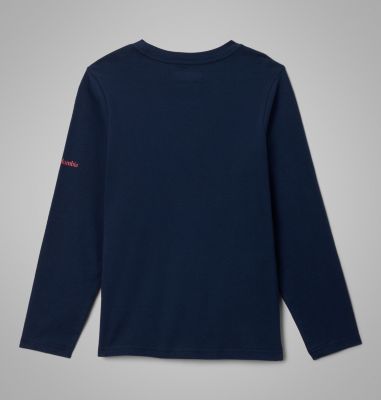 Boys' Dobson Pass Long Sleeve Graphic T-Shirt, Color: Collegiate Navy, Hike On, image 4