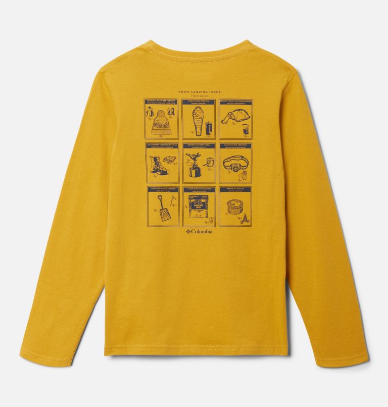 Boys' Dobson Pass Long Sleeve Graphic T-Shirt, Color: Raw Honey, Outdoor Fun Icons, image 2
