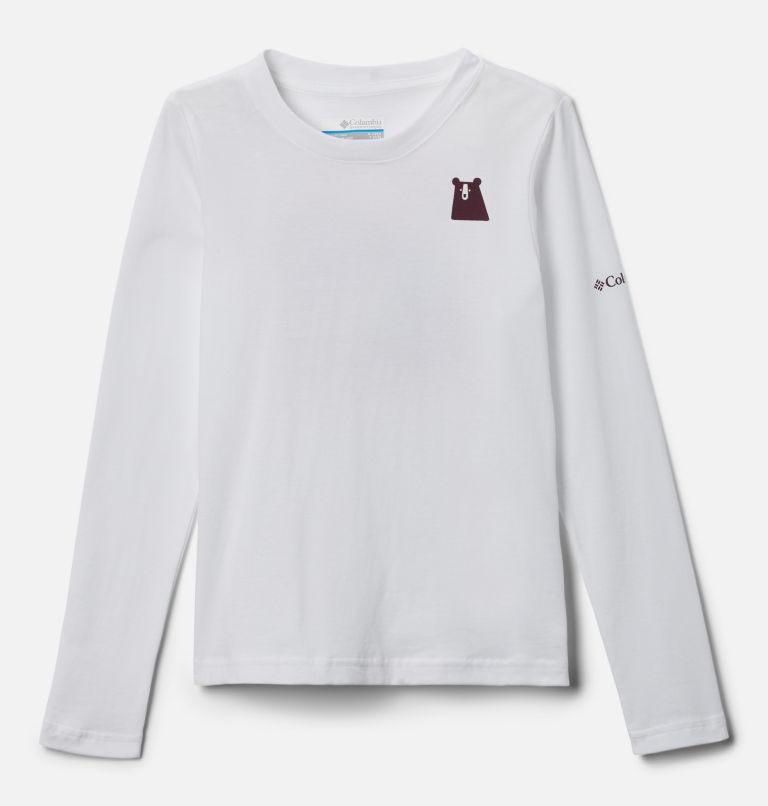 Girls' Hazeldel Hill Long Sleeve Graphic T-Shirt, Color: White, Winterlands, image 1