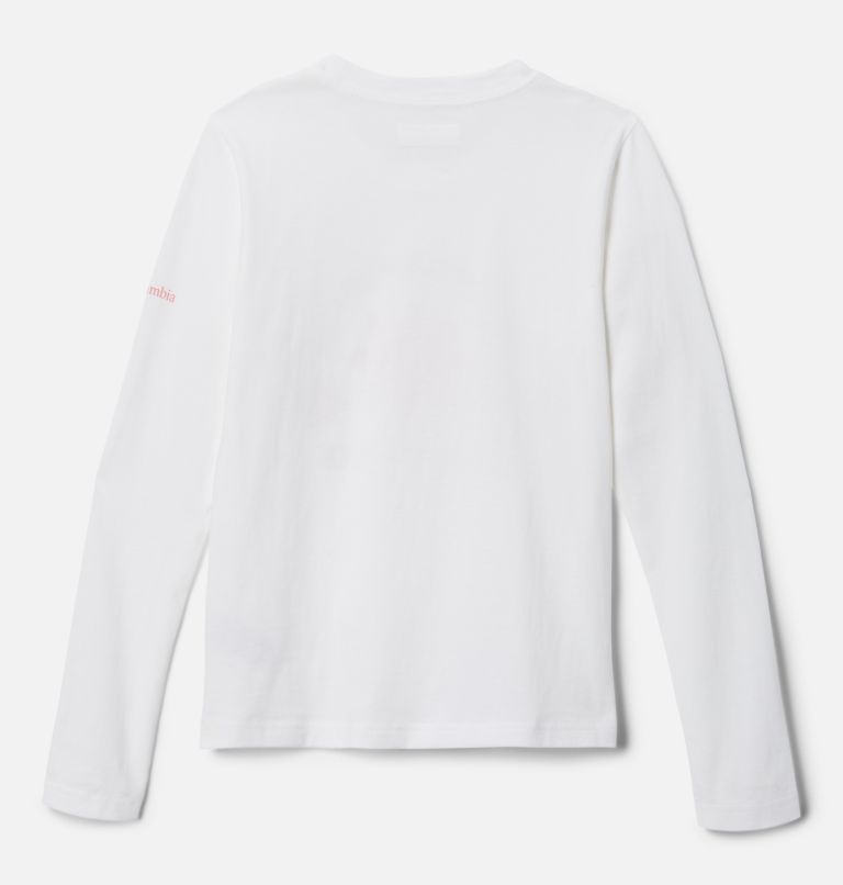 Girls' Hazeldel Hill Long Sleeve Graphic T-Shirt, Color: White, Flower Child, image 2