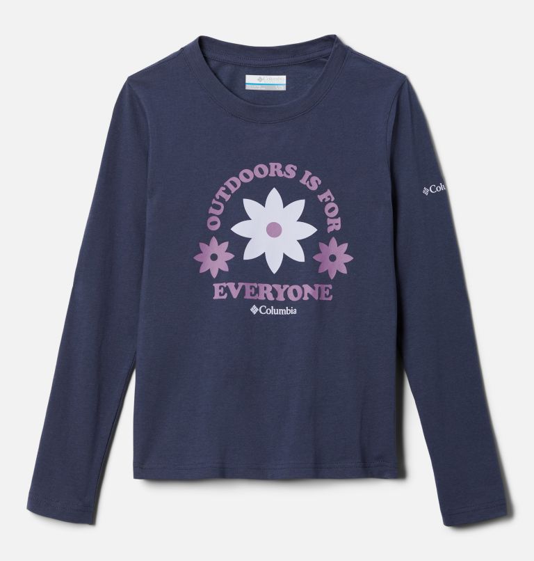 Girls' Hazeldel Hill Long Sleeve Graphic T-Shirt, Color: Nocturnal, Flower Child, image 1